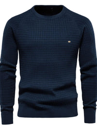 Texture Round Neck Long Sleeve Sweater Men's Sweatshirts Luxurious Weddings