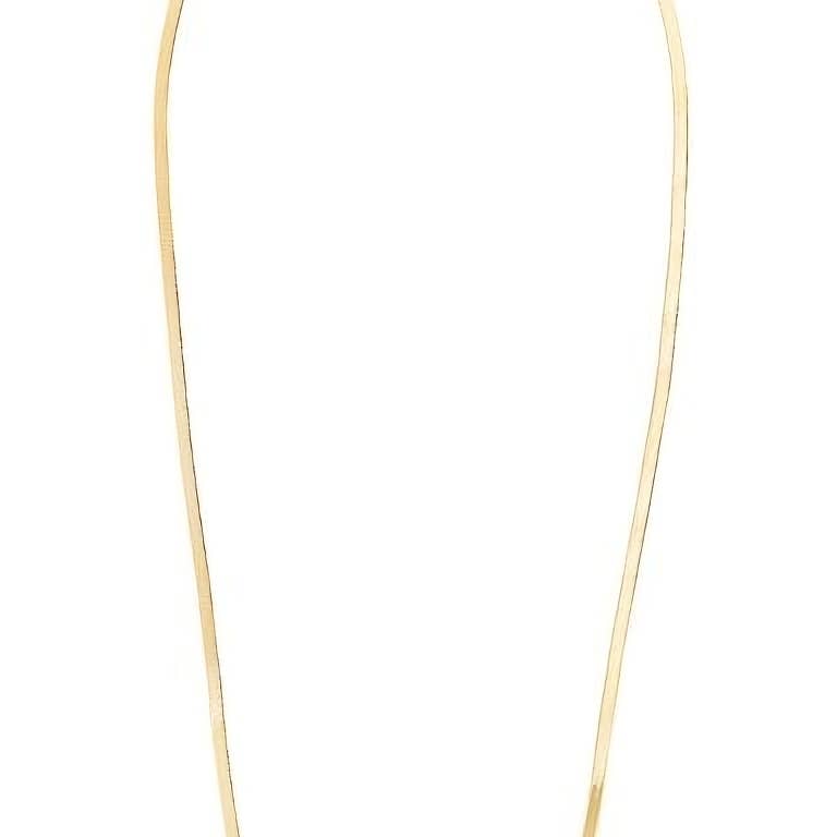 14K 1.5mm Beveled Herringbone Chain Necklace NECKLACE Luxurious Weddings