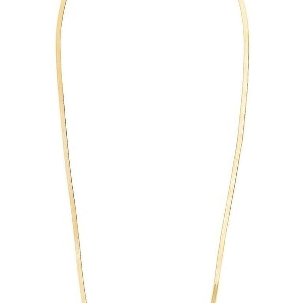 14K 1.5mm Beveled Herringbone Chain Necklace NECKLACE Luxurious Weddings