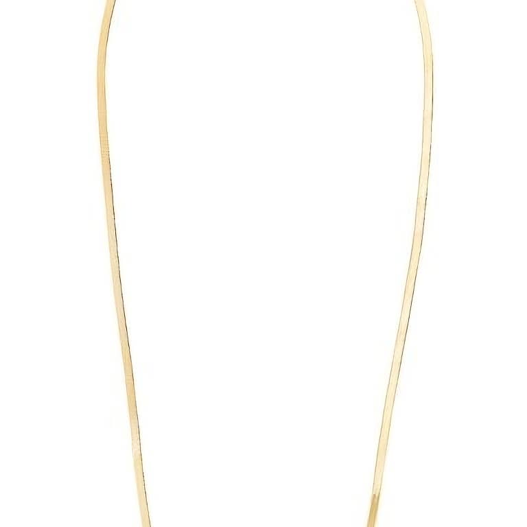 14K 1.5mm Beveled Herringbone Chain Necklace NECKLACE Luxurious Weddings
