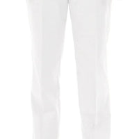 Slim Fit Flat Front Solid Color Formal Dress Pants WHITE Dress Pants Luxurious Weddings