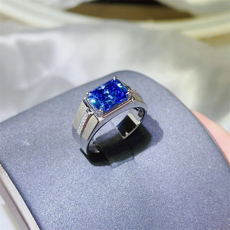 2 Carat Moissanite 925 Sterling Silver Ring Men's Ring Luxurious Weddings