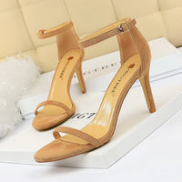 High-heeled suede open-toe pumps shoes Luxurious Weddings