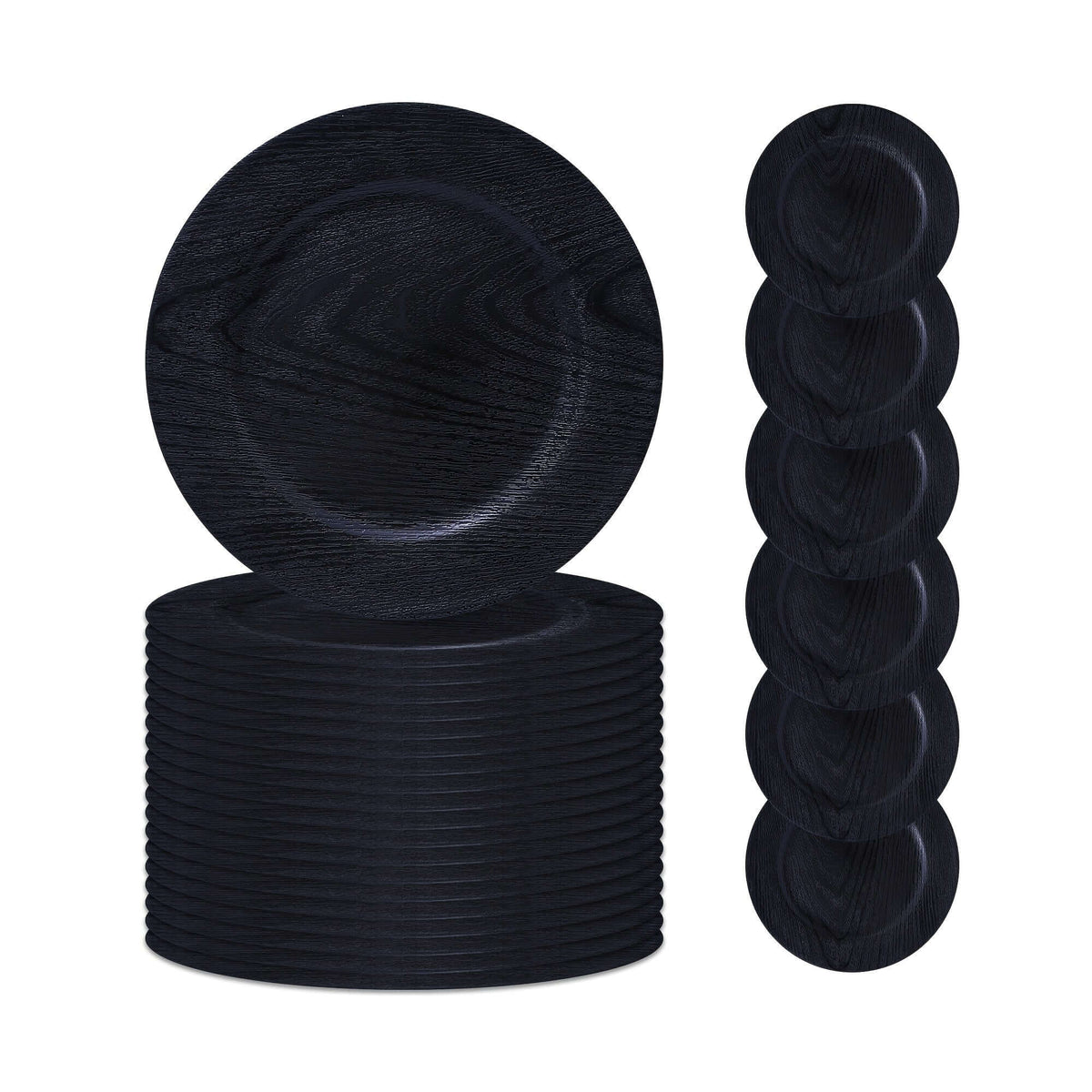 13'' Black Plastic Charger Plates - Wedding Set Charger Plates Luxurious Weddings