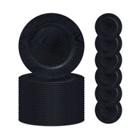 13'' Black Plastic Charger Plates - Wedding Set Charger Plates Luxurious Weddings