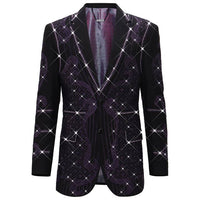 BAROCCO Men's Duke Rhinestone Design Blazer | BLACK Men's Blazer Luxurious Weddings