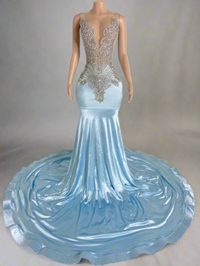 Sky Blue Ball Gown Prom Dress