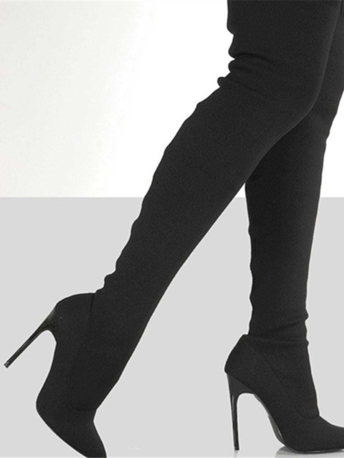 Point Toe Over Knee Stiletto Boots womens boots Luxurious Weddings