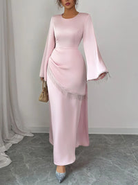 Fringe Long Sleeve Bodycon Maxi Dress Mother of the Bride Dresses Luxurious Weddings