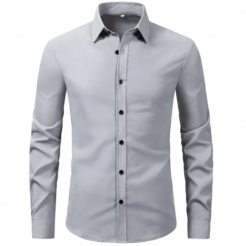 Men's Plus Size Long Sleeve Shirt - White Shirt Luxurious Weddings