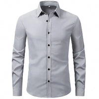 Men's Plus Size Long Sleeve Shirt - White Shirt Luxurious Weddings