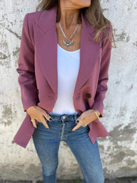 Full Size Collared Neck Long Sleeve Blazer Blazer Luxurious Weddings