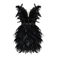 High quality backless bra, feather dress Luxurious Weddings