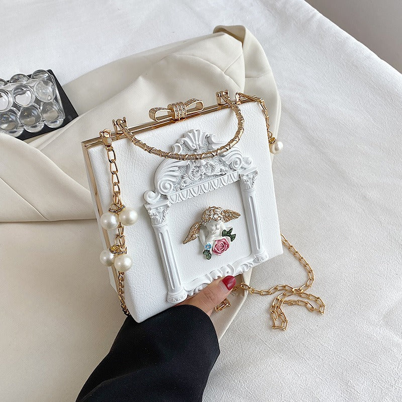 Retro Angel Flower Handheld Chain Bag, Handbags Luxurious Weddings