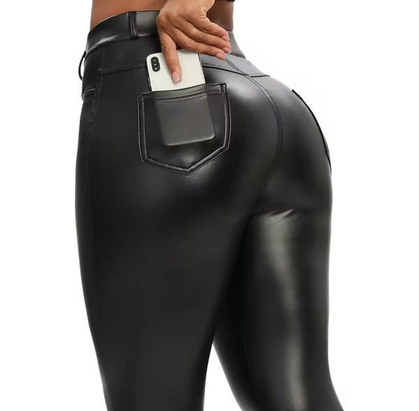 Booty Lifting Faux Leather Leggings Luxurious Weddings