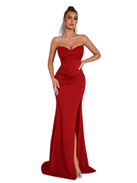 Sweetheart Neck Corset High Split Formal Dress Dresses Luxurious Weddings