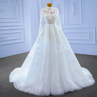 Elegant Flower Ball Gowns with Long Beading