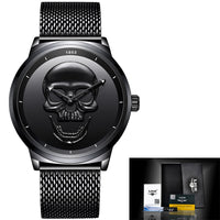 LIGE Simple Skull Stereoscopic Watch Watches Luxurious Weddings