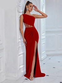 One Shoulder Pink Maxi Evening Dress Dresses Luxurious Weddings