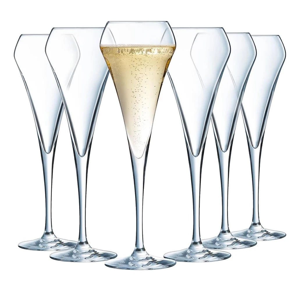 Elegant Crystal Champagne Flutes Set stemware Luxurious Weddings