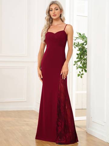 Sexy Spaghetti Straps V Neck Fishtail Evening Dresses Luxurious Weddings