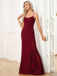 Sexy Spaghetti Straps V Neck Fishtail Evening Dresses Luxurious Weddings