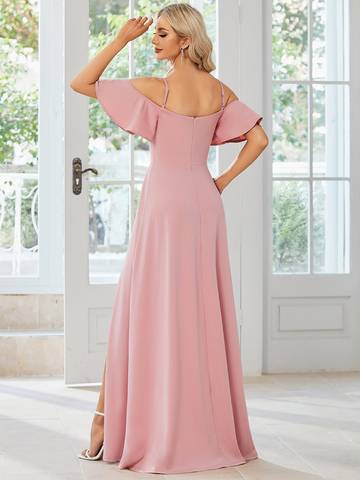 Off Shoulder Floor Length A Line Sleeveless Knitted Evening Dresses Luxurious Weddings