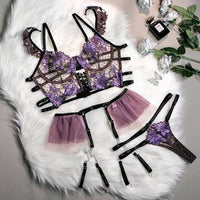 Embroidery Flowers Lace Lingerie Set Luxurious Weddings