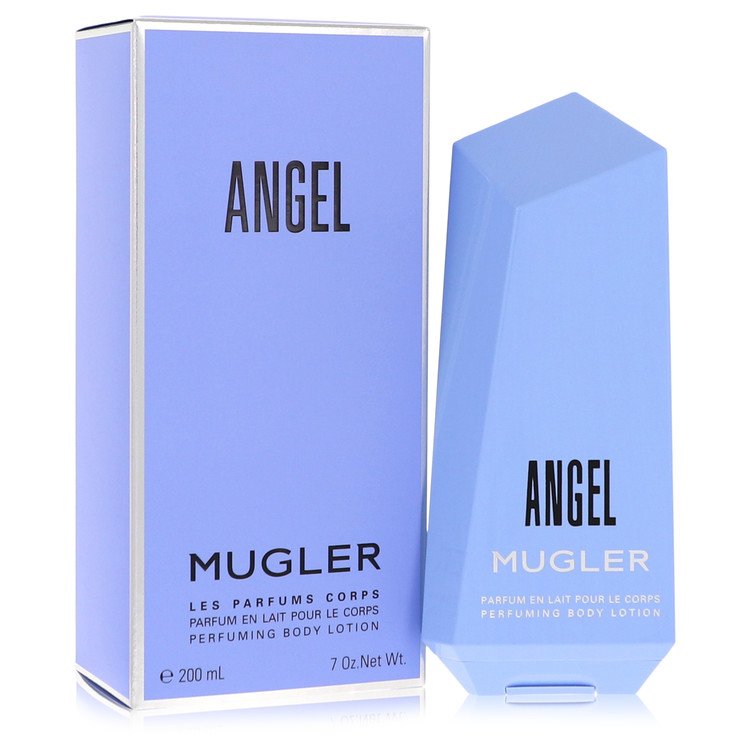 Angel Perfumed Body Lotion by Thierry Mugler 207 ml in a blue bottle and box, a luxurious fragrance for skin.
