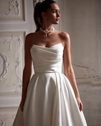 Simple A Line Wedding Gown With Sweetheart Pleats Wedding Dress Luxurious Weddings