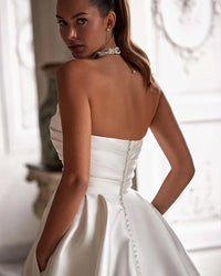 Simple A Line Wedding Gown With Sweetheart Pleats Wedding Dress Luxurious Weddings