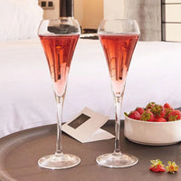 Elegant Crystal Champagne Flutes Set stemware Luxurious Weddings