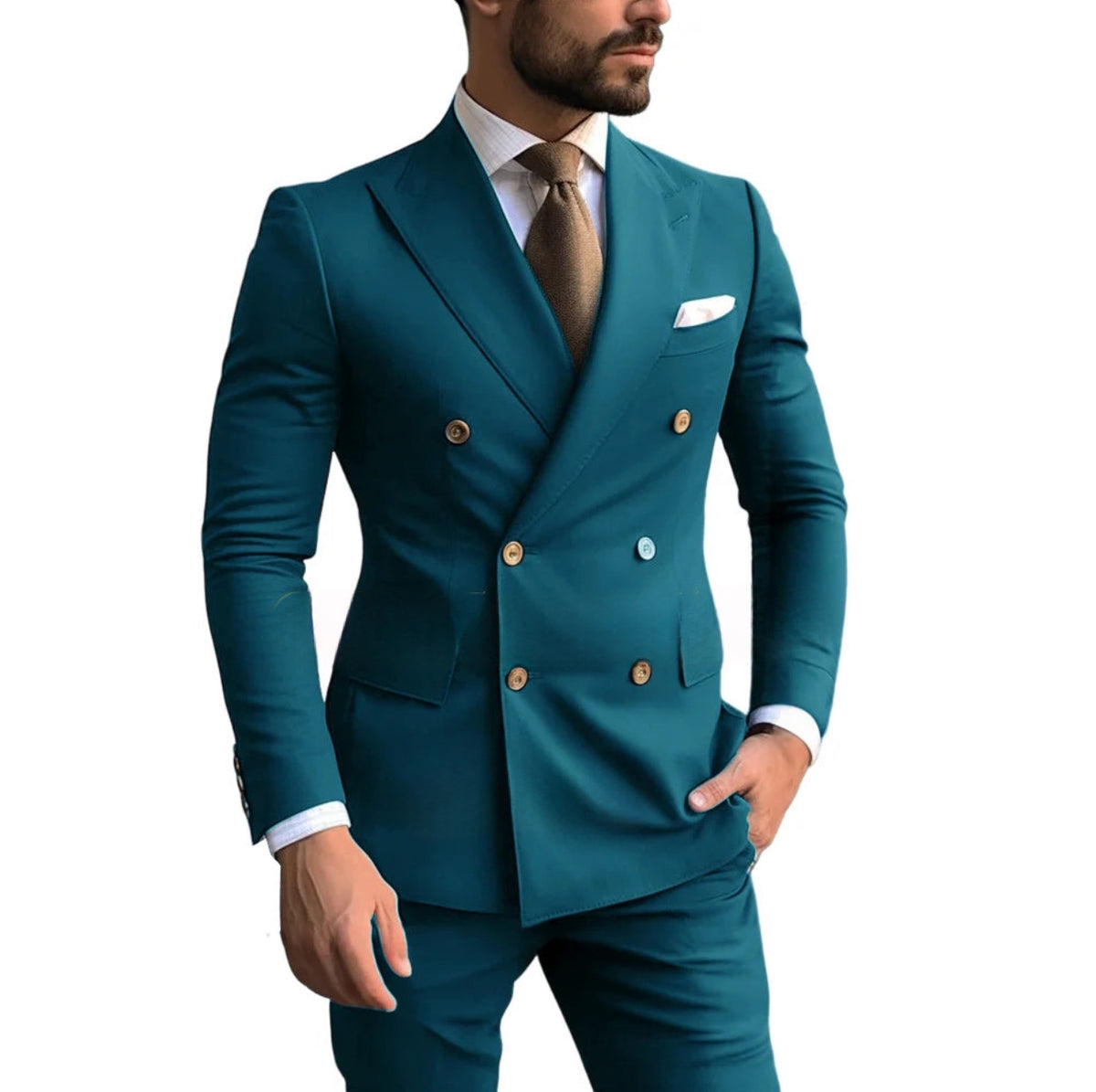 Green bespoke suit