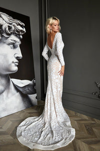 Tina Holly Long Sleeve Sequin Gown wedding dress Luxurious Weddings
