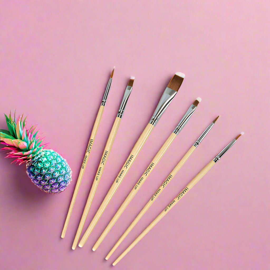 Make-up-Pinsel, 6 Stück, Log Pole, bemalter Nail Art-Make-up-Pinsel 