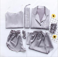 7 Pieces Silk Pajamas Sleepwear Sets sleepwear Luxurious Weddings