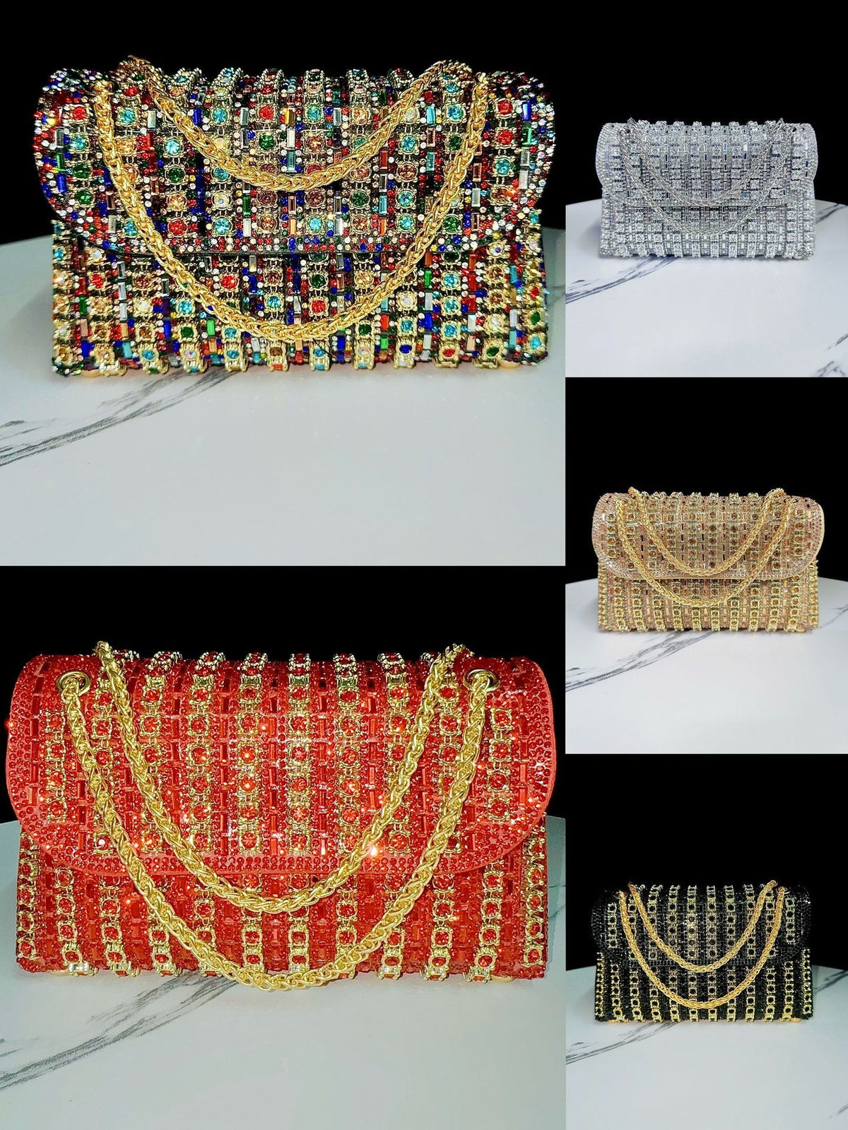 Socialite Diamond Handbag with Diamond Inlaid Chain Handbags Luxurious Weddings