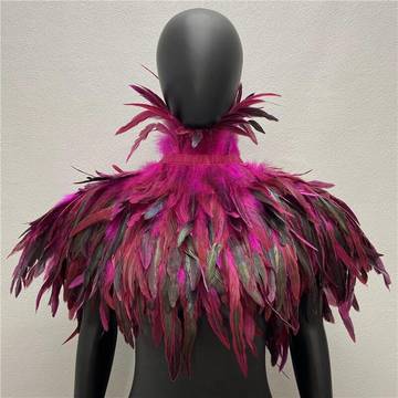 Feather cape scarf chicken feather fake collar shawl Luxurious Weddings