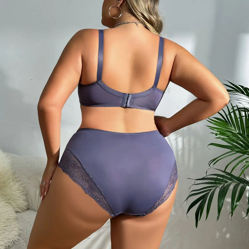 Floral Plus Size Bra Set Ultra Thin lingerie plus size Luxurious Weddings