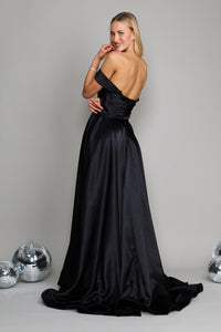 Black Lace Ball Gown – Strapless Formal Dress with Full Skirt Maxi Dress Luxurious Weddings
