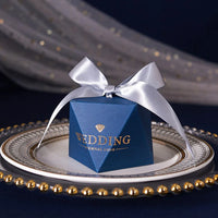 Blue Diamond Shape Chocolate Candy Boxes Packaging Wedding Favors for Guests Candle Gift Boxes for Wedding Party Supplies Wedding favors