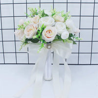 Bridal Bridesmaid Wedding Bouquet Handmade Artificial Rose Silk Flowers Silk Rose Bouquet