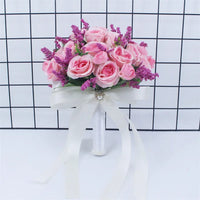 Bridal Bridesmaid Wedding Bouquet Handmade Artificial Rose Silk Flowers Silk Rose Bouquet