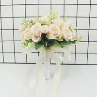 Bridal Bridesmaid Wedding Bouquet Handmade Artificial Rose Silk Flowers Silk Rose Bouquet