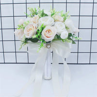 Bridal Bridesmaid Wedding Bouquet Handmade Artificial Rose Silk Flowers Silk Rose Bouquet