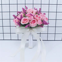 Bridal Bridesmaid Wedding Bouquet Handmade Artificial Rose Silk Flowers Silk Rose Bouquet