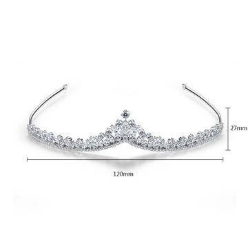 Tiara Copper Set 3A Zircon Fashion Hair Hoops Exquisite Headwear Tiara Luxurious Weddings