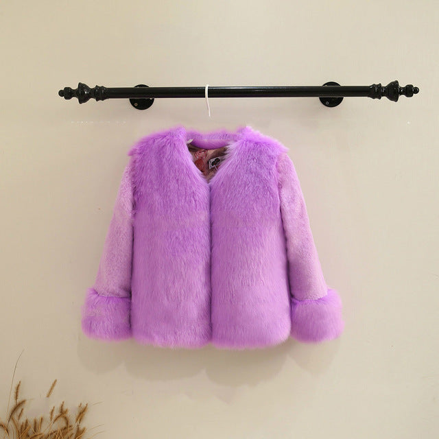 Girls Fur Coat Elegant Baby Girl Faux Fur Jackets Luxurious Weddings