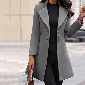 Mid length Slim Fit Women's Woolen Coat Women's Jacket Luxurious Weddings