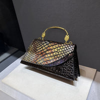 Snake grain leather trapezoid bag Handbags Luxurious Weddings